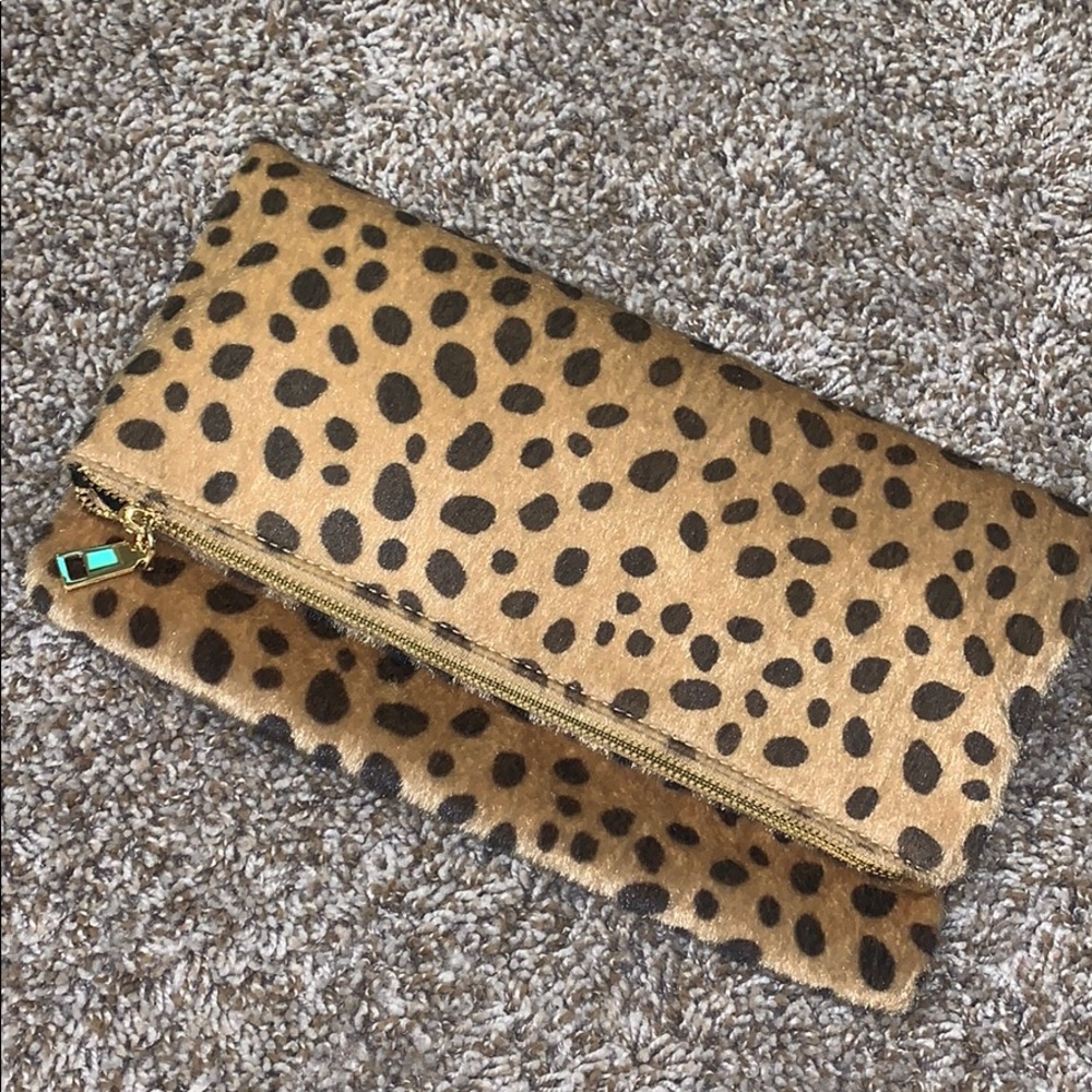 Leopard fur clutch NWOT
